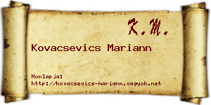 Kovacsevics Mariann névjegykártya